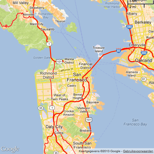 Vector Map San Francisco - Columbus style